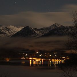 Natt i Vistdal 25.12.2015. Foto: Bjørnar Monsø